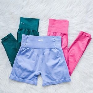 AYBL & NVGTN Seamless Contour Define Legging and Shorts Bundle Lot SZ Small